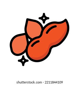 simple peanut icon on isolated background