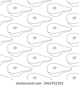 A simple pear in doodle style. Seamless pattern.