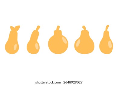 Simple pear fruit icon set
