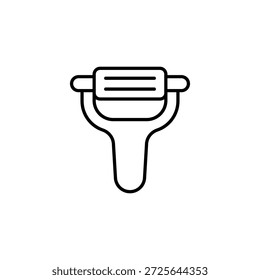 Diseño simple del icono del pelador para el concepto del utensilio de cocina