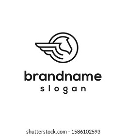 simple pegasus logo design vector