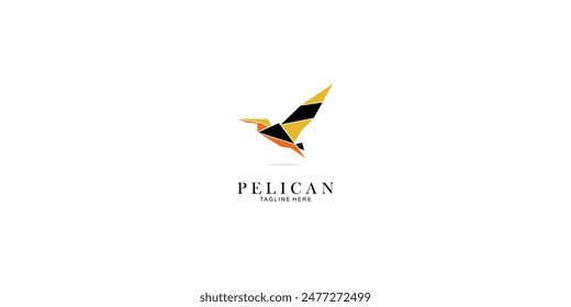 Simple pelican bird logo design with unique concept ,premium vector