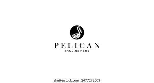 Simple pelican bird logo design with unique concept ,premium vector