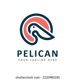 Simple pelican bird logo. icon vector illustration