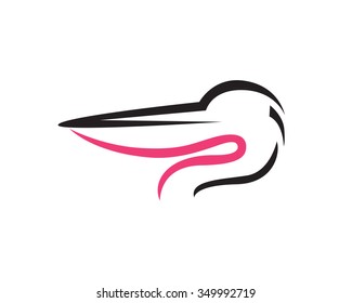 Simple Pelican Head Outline