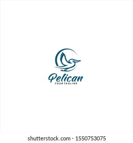 simple pelican logo template design