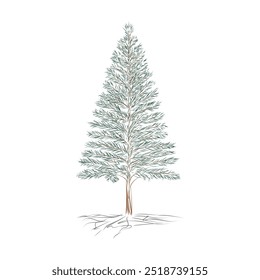 simple pen drawing of a Christmas pine tree
