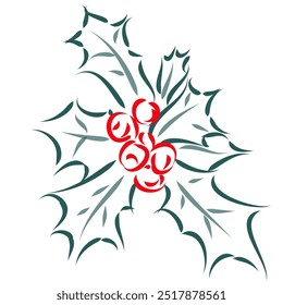simple pen drawing of mistletoe