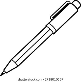Diseño blanco negro del icono de la pluma simple
