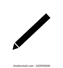 Simple pen icon. Education tool. Flat design. Write process. Black silhouette. Vector illustration. Stock image. 