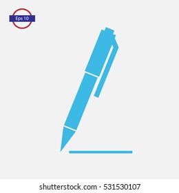 Simple Pen Icon. Pencil Symbol. Flat Design Style. Vector Illustration