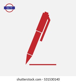 Simple Pen Icon. Pencil Symbol. Flat Design Style. Vector Illustration