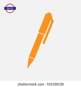 Simple Pen Icon. Pencil Symbol. Flat Design Style. Vector Illustration