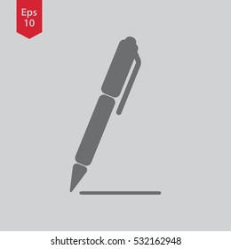 Simple Pen Icon. Pencil Symbol. Flat Design Style. Vector Illustration