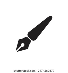 Simple pen icon vector black and white. pen button. 