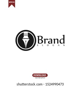 Simple Pen Idea Icon Logo Vector Design Element