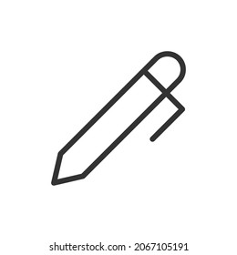 Icono de línea de lápiz simple. Símbolo premium con estilo de trazo. Diseño del icono de lápiz. Ilustración vectorial.