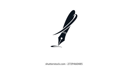 Simple pen logo design for writers and editors