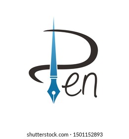 simple pen logo vector design template