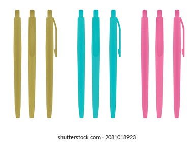 Simple pen set. vector illustration
