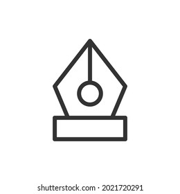 Simple pen tool line icon. Premium symbol in stroke style. Design of pen tool icon. Vector illustration.