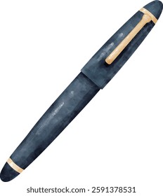 Simple pen in watercolor style
