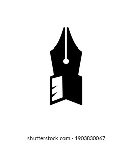 Simple pen writer with arrow concept pointer logo vector illustration design