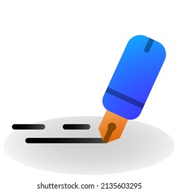 Simple Pen or writing icon design, vector illustration with 3D Gradient style, best used for banner or web application