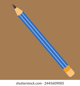 simple pencil blue color vector illustration