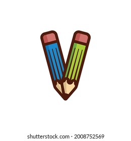 Dibujo de lápiz simple línea negra número cinco vector de diseño