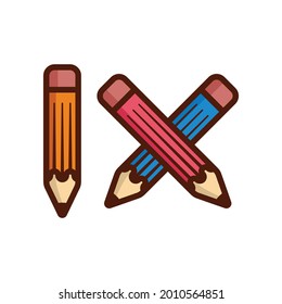 Simple pencil cartoon black line art number nine design vector