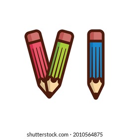 Dibujo de lápiz simple línea negra número seis vector de diseño