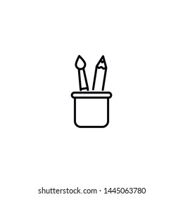 Simple pencil case line icon. Stroke pictogram. Vector illustration isolated on a white background. Premium quality symbols. Vector sign for mobile app and web sites.