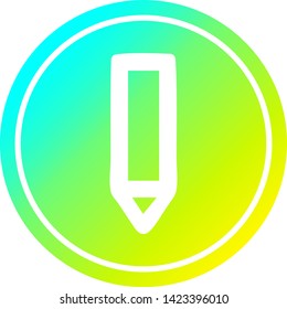 simple pencil circular icon with cool gradient finish
