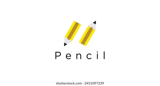 Simple pencil design illustrator with unique concept| premium vector