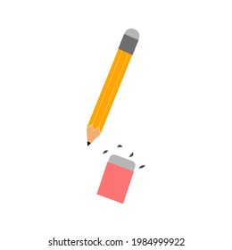 Simple Pencil and eraser vector