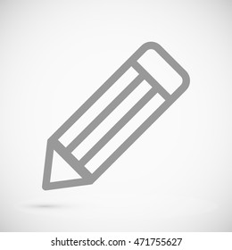 Simple pencil. Grey icon.
