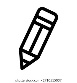 Icono de lápiz simple, que representa la escritura, el dibujo, la creatividad, el dibujo, la educación y las herramientas de toma de notas