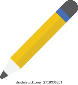 Icono de lápiz simple que representa aplicaciones de escritura, edición y diseño para medios digitales e impresos.