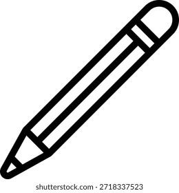 Icono de lápiz simple que representa aplicaciones de escritura, edición y diseño para medios digitales e impresos.