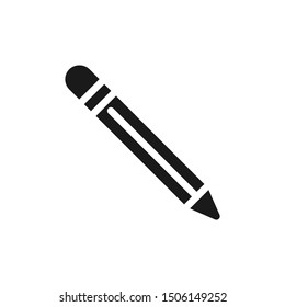 Simple pencil icons with sharp point in solid style design on white background. Suitable for stationery, school, website app, user interface and pattern design. Pixel Perfect 48x48. Vector EPS 10