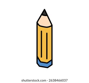 Simple pencil illustration isometric vector