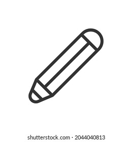 Simple pencil line icon. Premium symbol in stroke style. Design of pencil icon. Vector illustration.