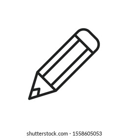 Simple pencil line icon. Stroke pictogram. Vector illustration isolated on a white background. Premium quality symbol. Vector sign for mobile app and web sites.