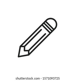 Icono de línea de lápiz simple. Pictograma de trazo. Ilustración vectorial aislada en un fondo blanco. Símbolo de calidad superior. Signo de vector para aplicaciones móviles y sitios web.