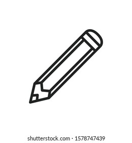 Simple pencil line icon. Stroke pictogram. Vector illustration isolated on a white background. Premium quality symbol. Vector sign for mobile app and web sites.