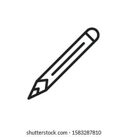 Simple pencil line icon. Stroke pictogram. Vector illustration isolated on a white background. Premium quality symbol. Vector sign for mobile app and web sites.