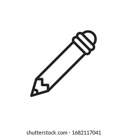 Simple pencil line icon. Stroke pictogram. Vector illustration isolated on a white background. Premium quality symbol. Vector sign for mobile app and web sites.