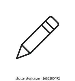 Simple pencil line icon. Stroke pictogram. Vector illustration isolated on a white background. Premium quality symbol. Vector sign for mobile app and web sites.