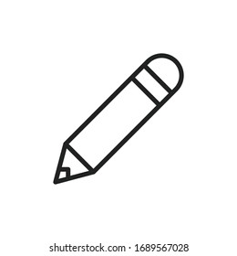 Icono de línea de lápiz simple. Pictograma de trazo. Ilustración vectorial aislada en un fondo blanco. Símbolo de calidad superior. Signo de vector para aplicaciones móviles y sitios web.
